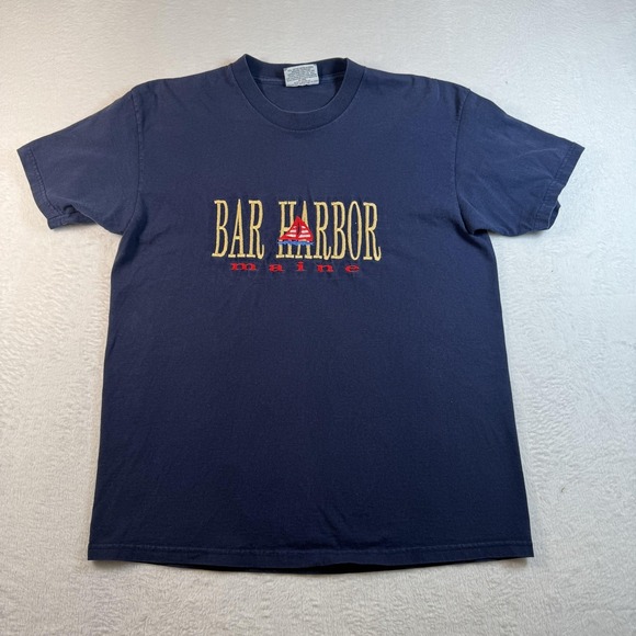 Lee Other - Vintage Lee Shirt Mens Large Blue Bar Harbor Maine‎ Embroidered Tee 90s USA